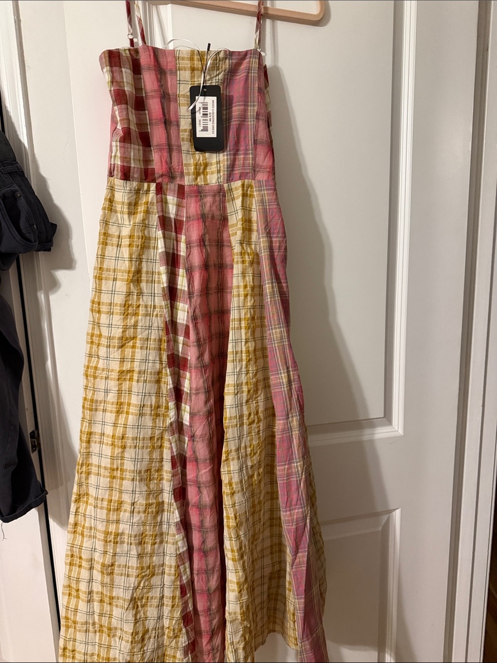 Girls Pink & Yellow Plaid Sundress